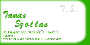 tamas szollas business card